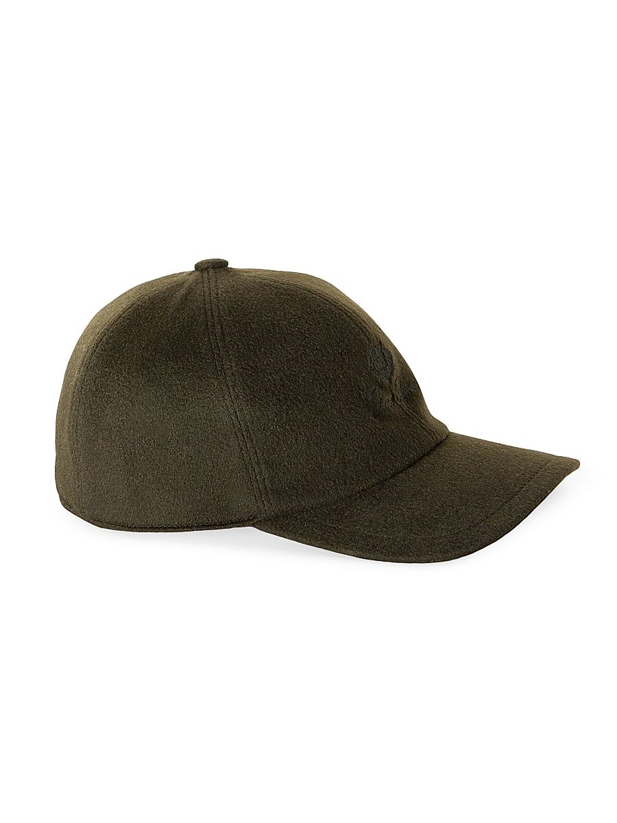 Men's Velvet Cashmere Baseball Cap - Dark Military Green - Size Large