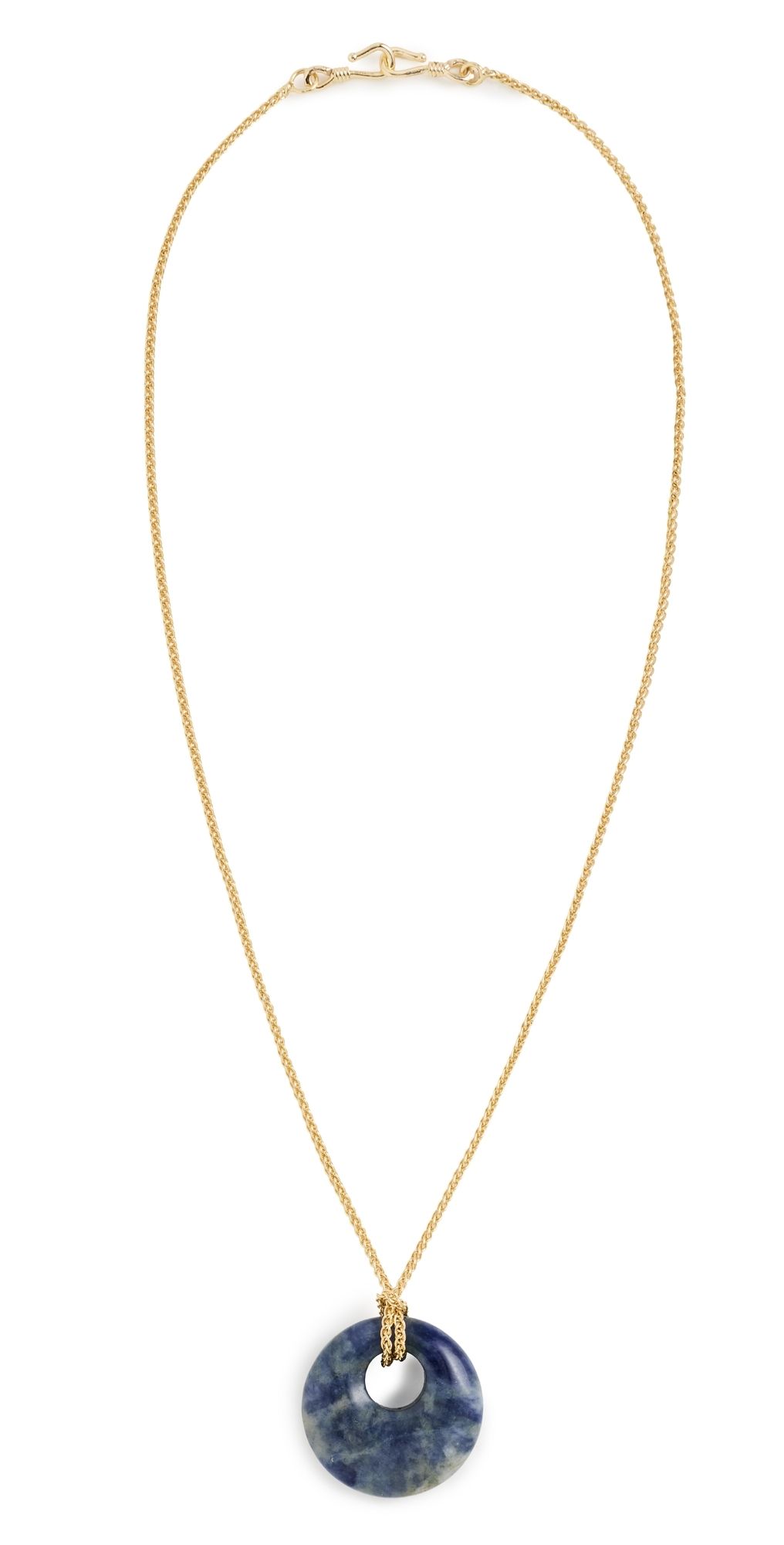 SHASHI Lapis Pendant Rope Chain Necklace Lapis One Size