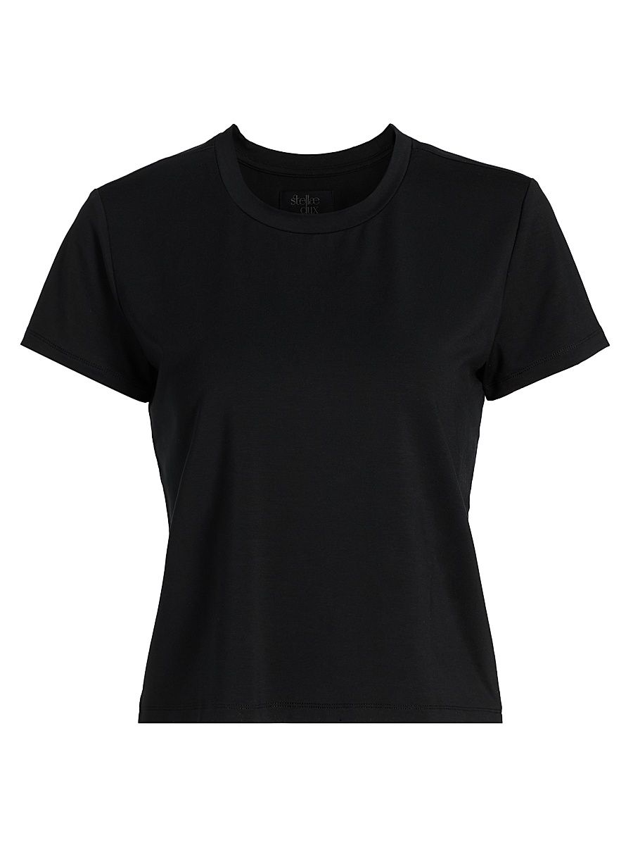 Women's Mesa Ribbed Short-Sleeve T-Shirt - Black - Size XS