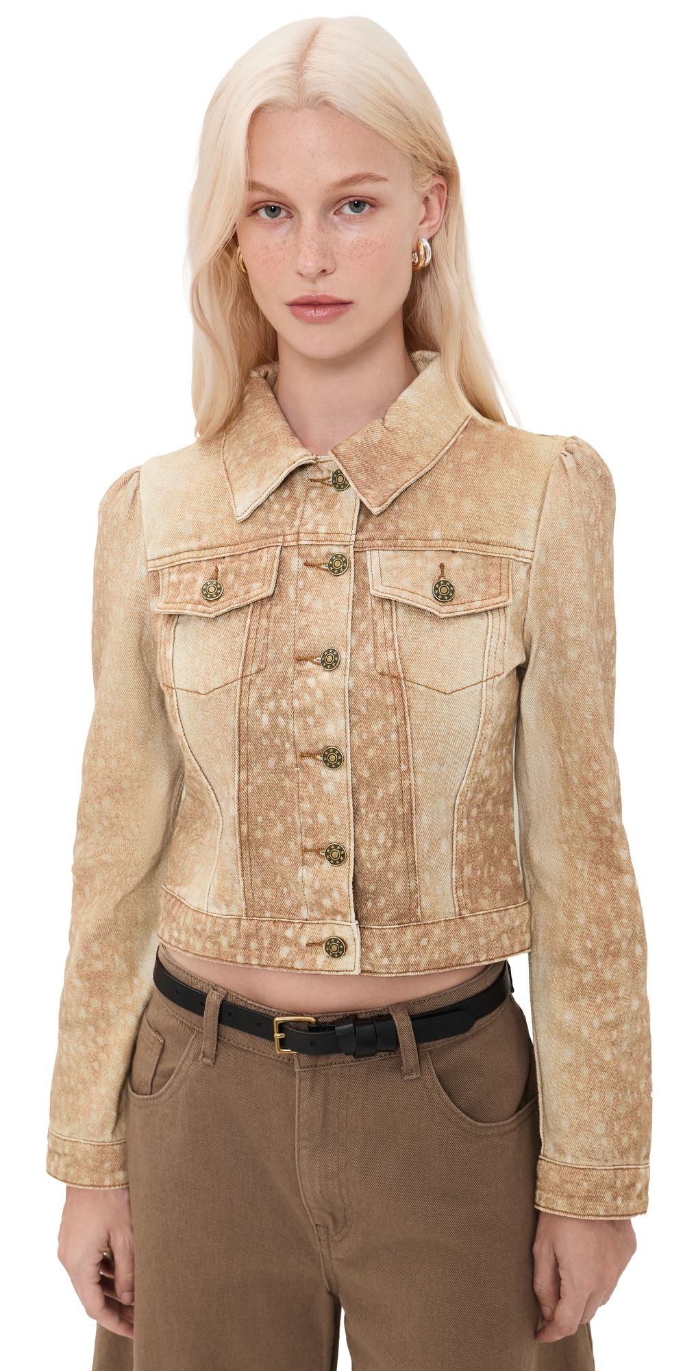 Lioness Uptown Denim Jacket Fawn S