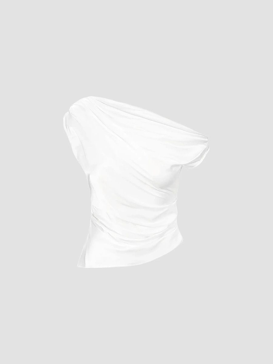 Staud Women's Phare Pleated Silk Top - Ivory - Size 14