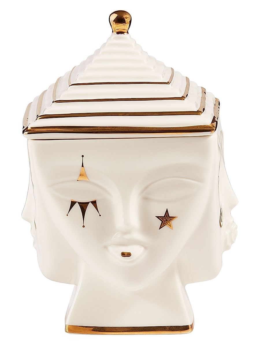 Jonathan Adler Gilded Masquerade Box - White