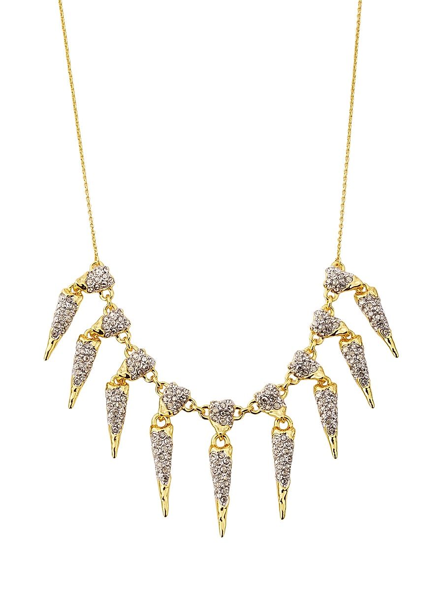 Women's Solanales Spear Fringe 14K-Gold-Plated & Crystal Drop Necklace - Crystals