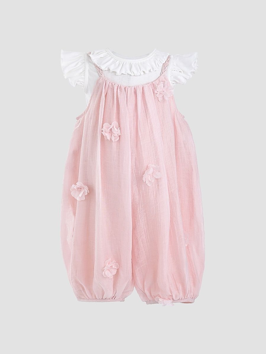 Little Girl's & Girl's Romper Top Set - Pink - Size 12 Months