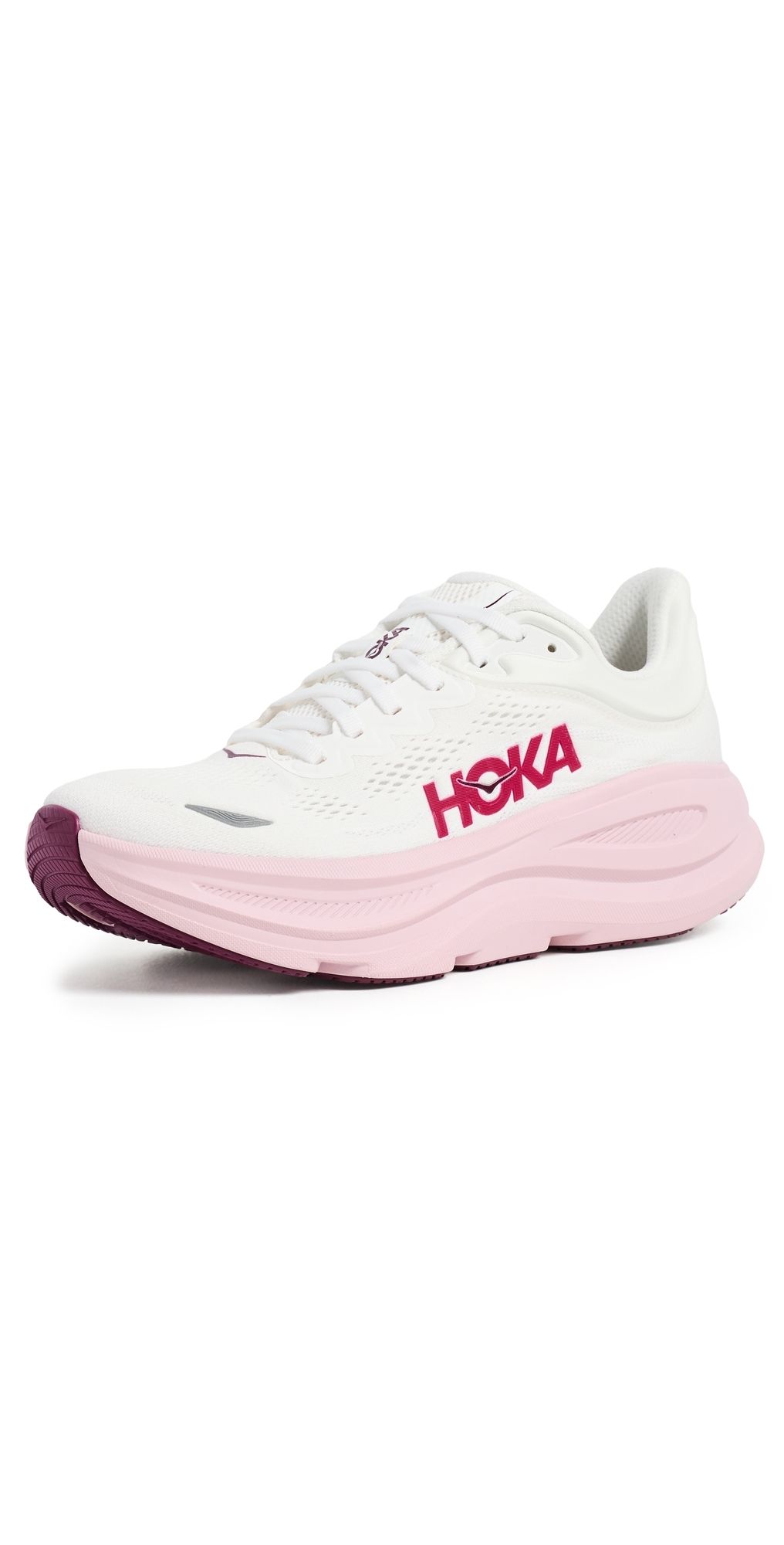 HOKA Bondi 9 Sneakers White/Pink Opal 7