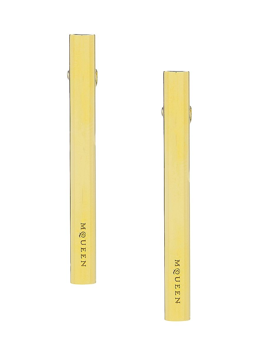 Women's Goldtone Logo-Engraved T-Bar Earrings - Giallohava