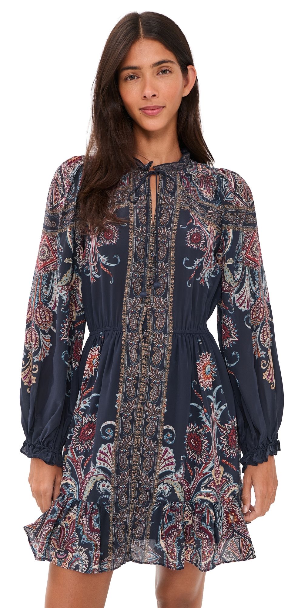 Sea Hyacinth Print Mini Dress Navy XXS