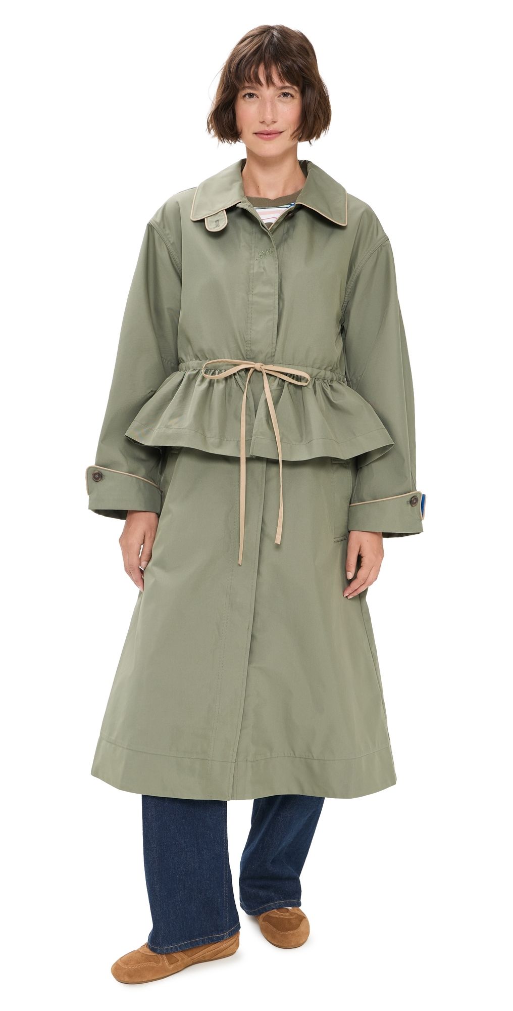 Damson Madder Myrtle Trench Coat Sage 10