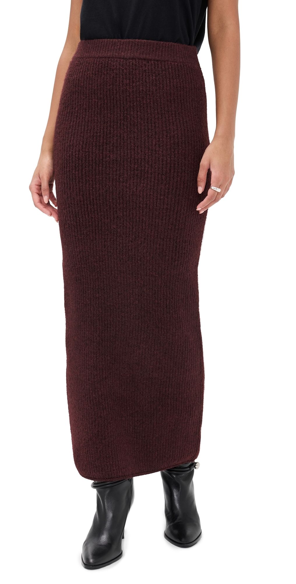 Line & Dot Hart Sweater Skirt Burgundy XS