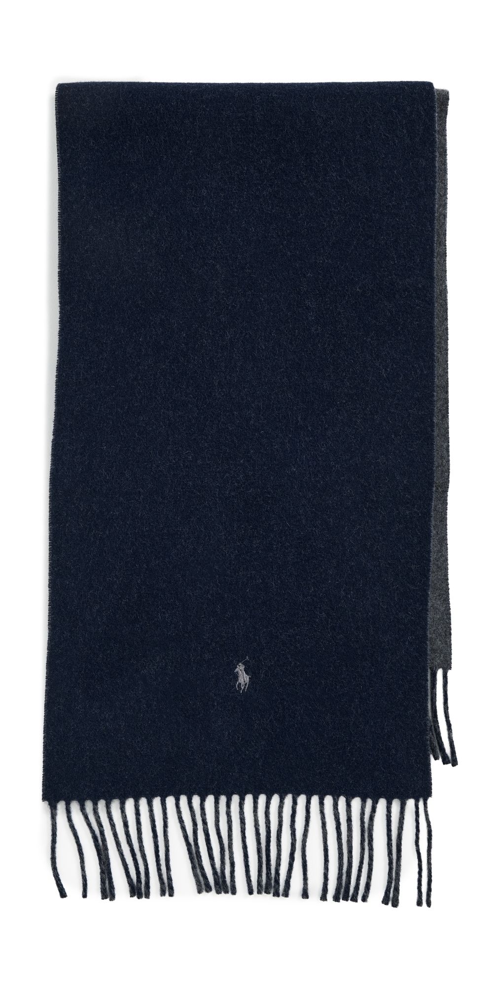 Polo Ralph Lauren Reversible Wool Scarf Navy/Charcoal One Size