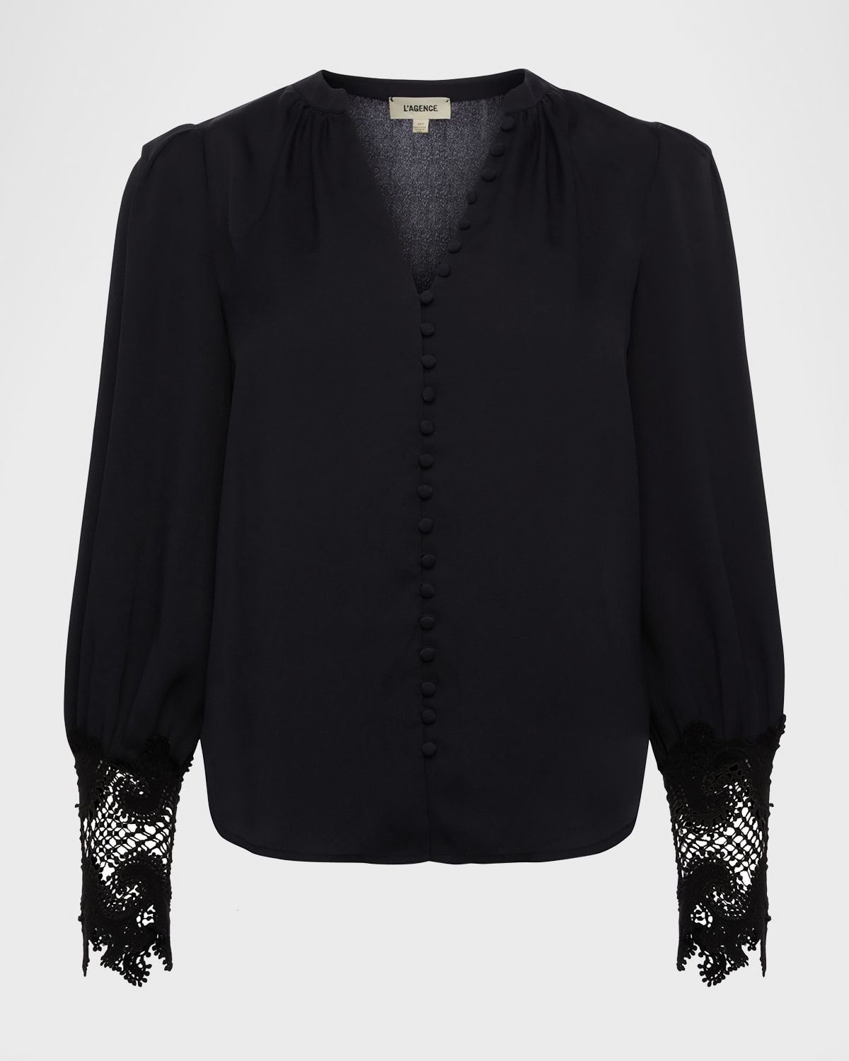 Ava Lace-Cuff Blouse