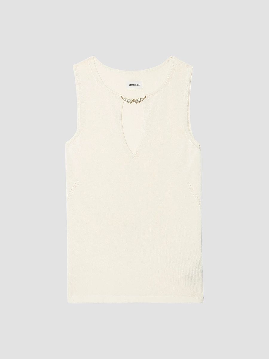 Zadig & Voltaire Women's Sayani Vico Embellished Keyhole Tank - Judo - Size Large