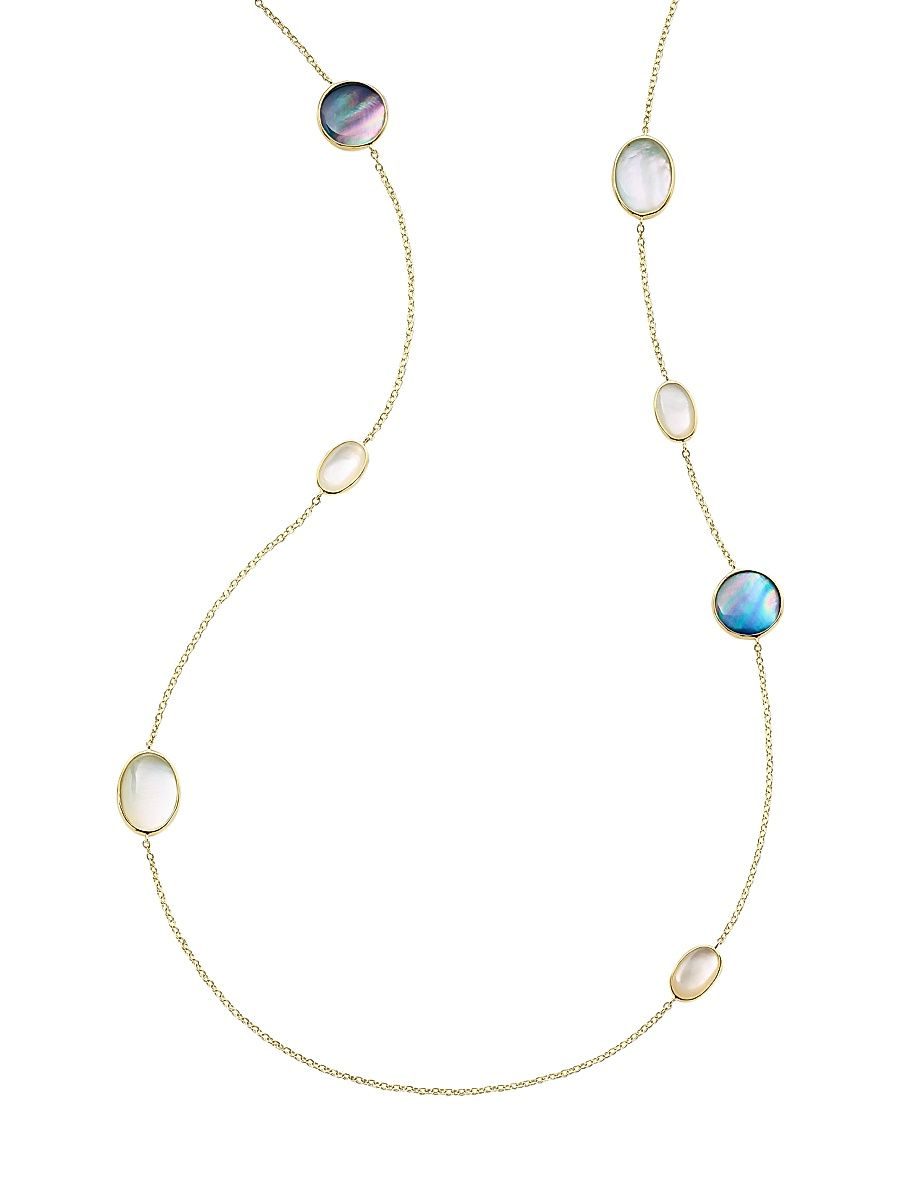 Women's 18K Rock Candy 18K Yellow Gold, Rock Crystal & Mother-Of-Pearl Long Chain Necklace - Gold