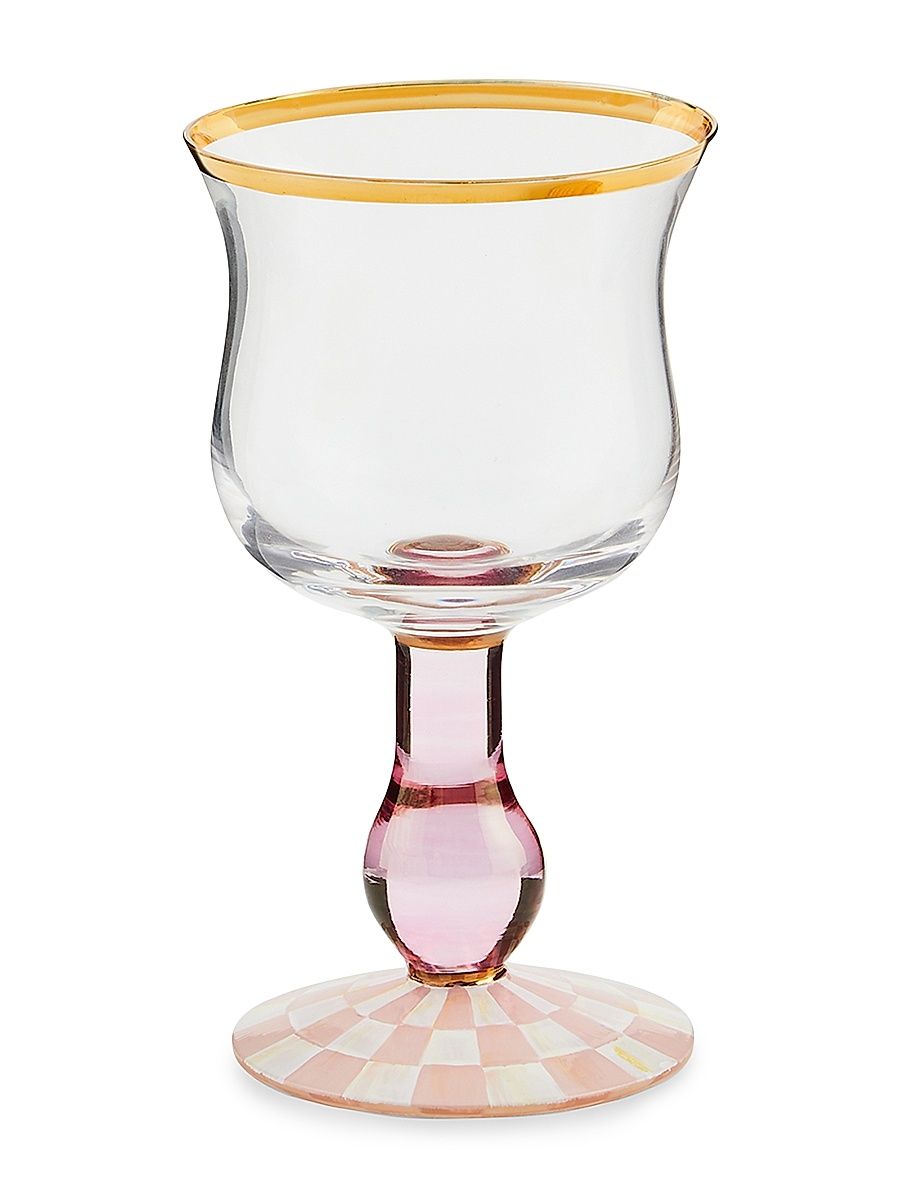 Rosy Check Wine Glass