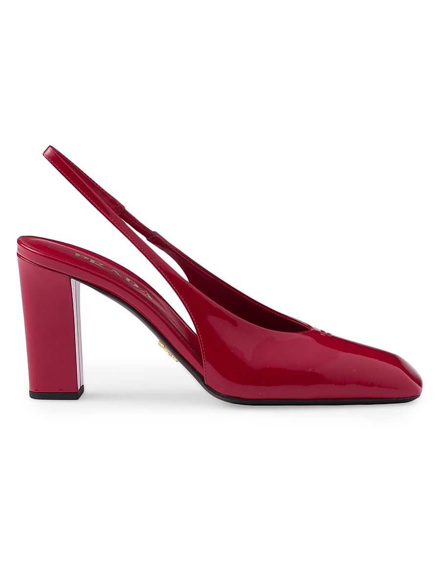 Women's Patent Leather Slingback 85MM Pumps - Red - Size 8.5