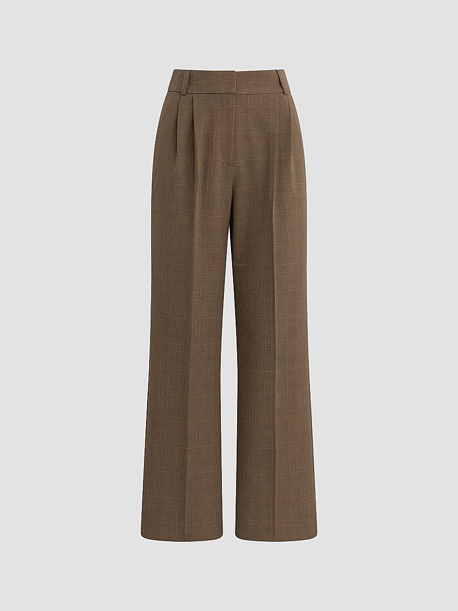 Women's The Favorite Glen Check Pants - Java Plaid - Size 0