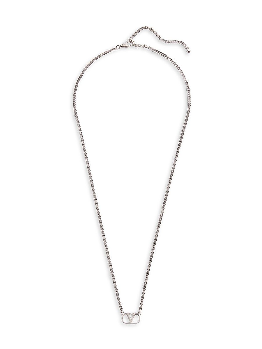 Men's VLogo Signature Metal Necklace - Silver