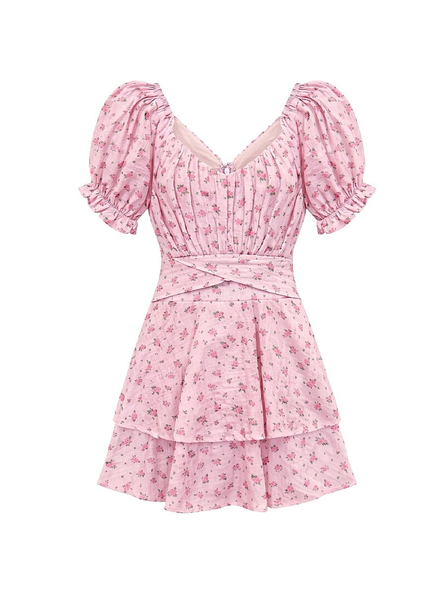 Girl's Delilah Dress - Blush Rose Ditsy - Size 14