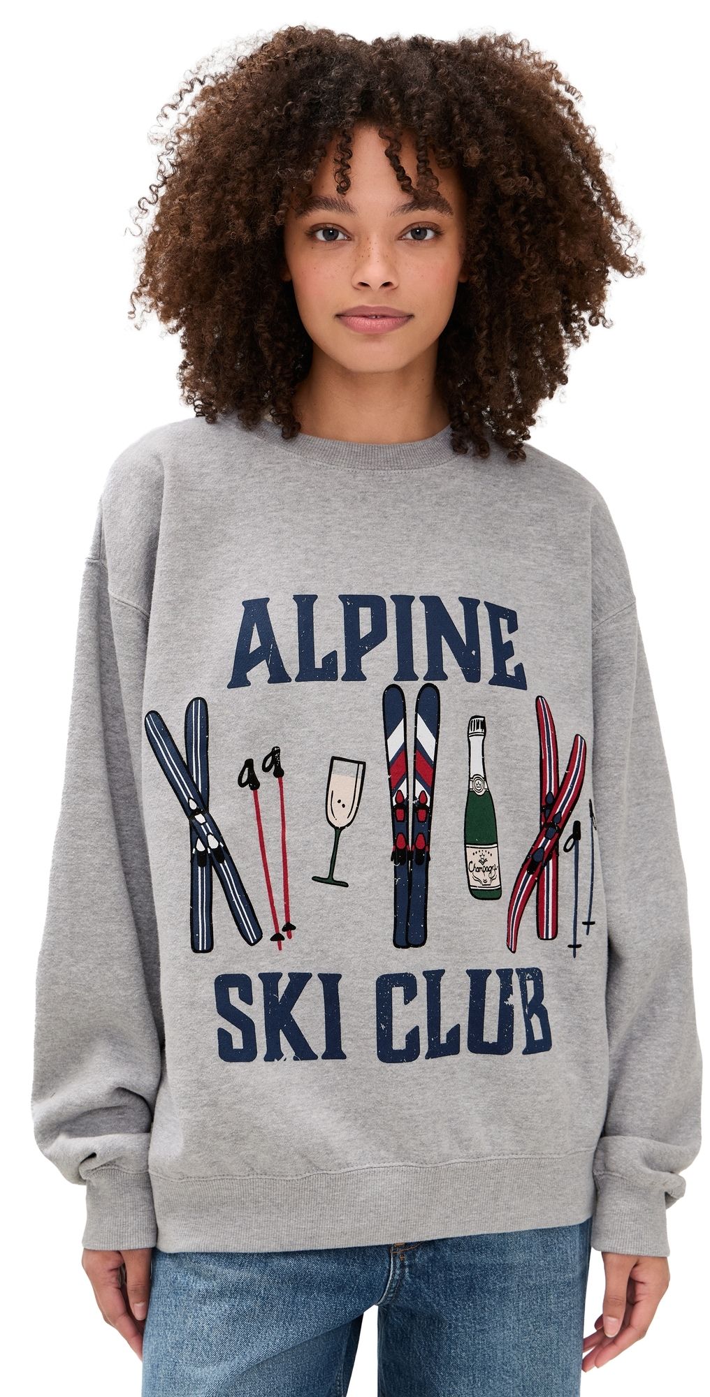 Show Me Your Mumu Stanley Sweatshirt Alpine Ski Club Graphic XL