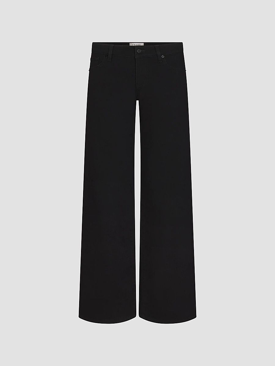 Women's Le Slim Palazzo Low-Rise Wide-Leg Jeans - Black - Size 32