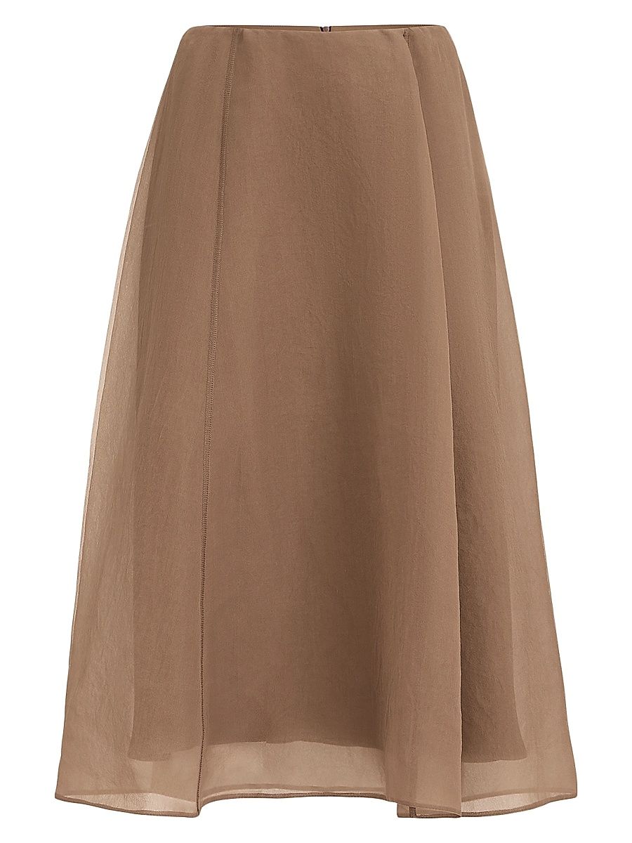 Women's Crispy Silk Circle Skirt - Brown - Size 4