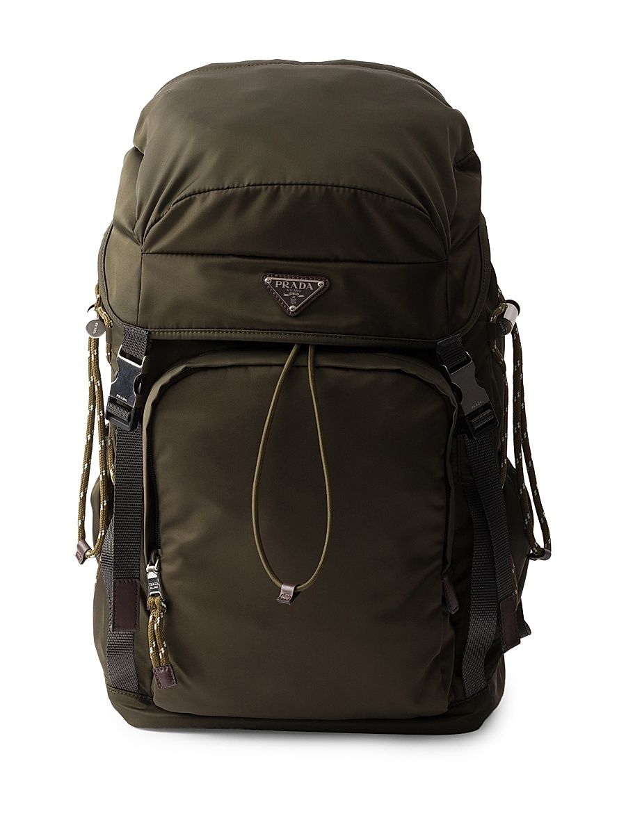 Men's Re-Nylon and Leather Backpack - Black