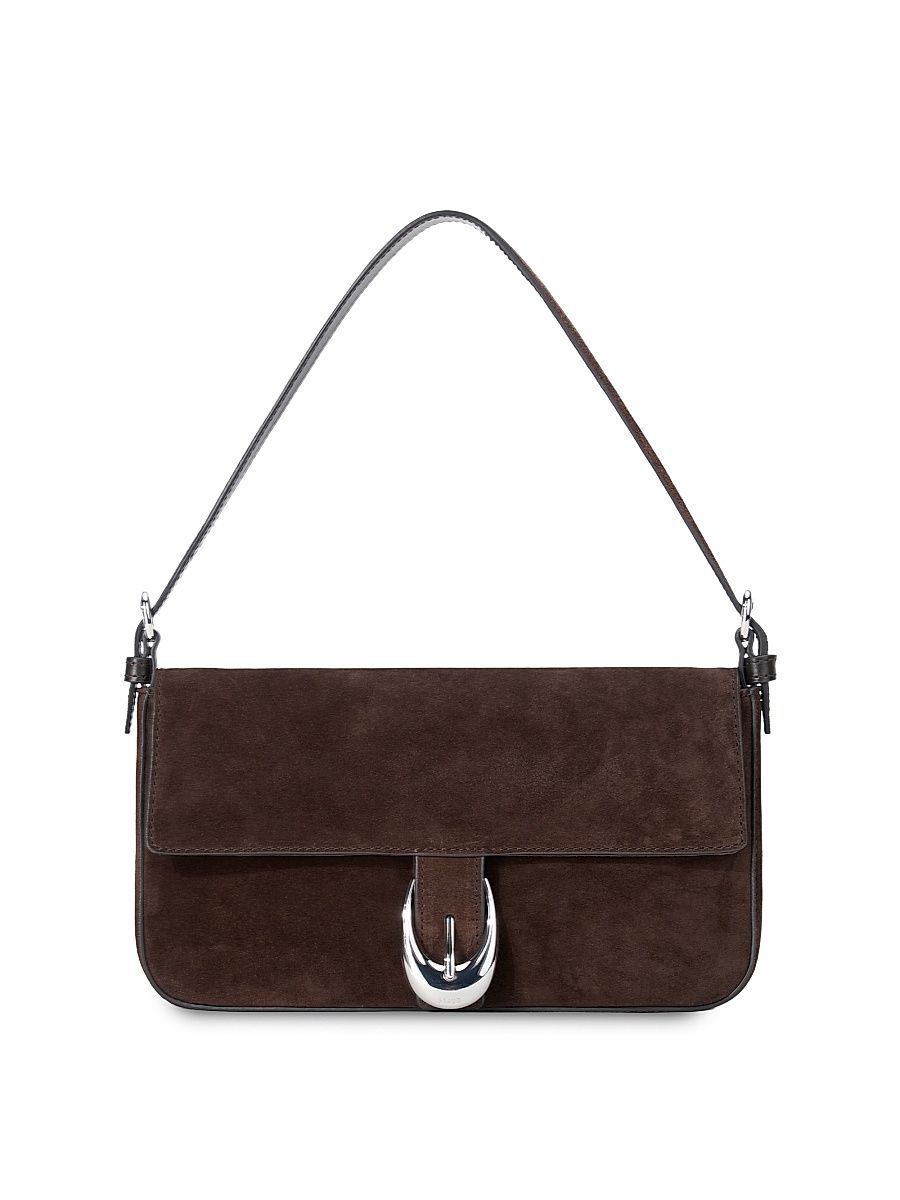 Women's Harlow Suede Shoulder Bag - Espresso