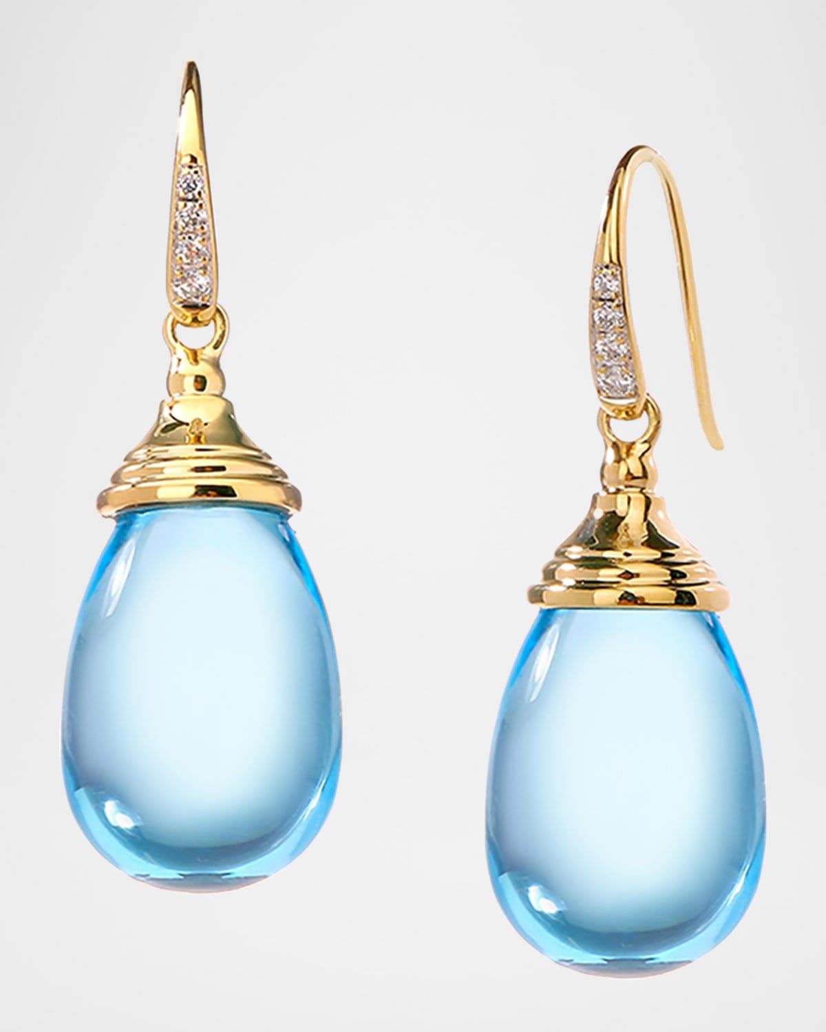 18K Drop Earrings with Diamonds