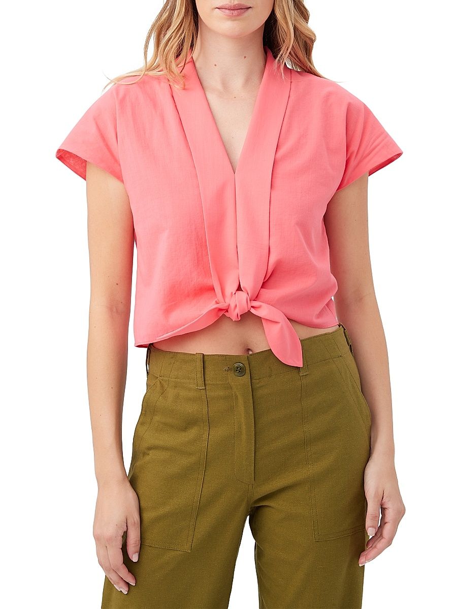 Women's Tallia Front-Tie Top - Positano Pink - Size XL