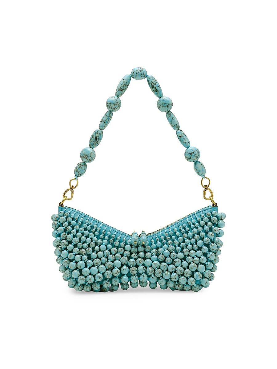 Women's Mercier Beaded Clutch - Ibiza Turquoise