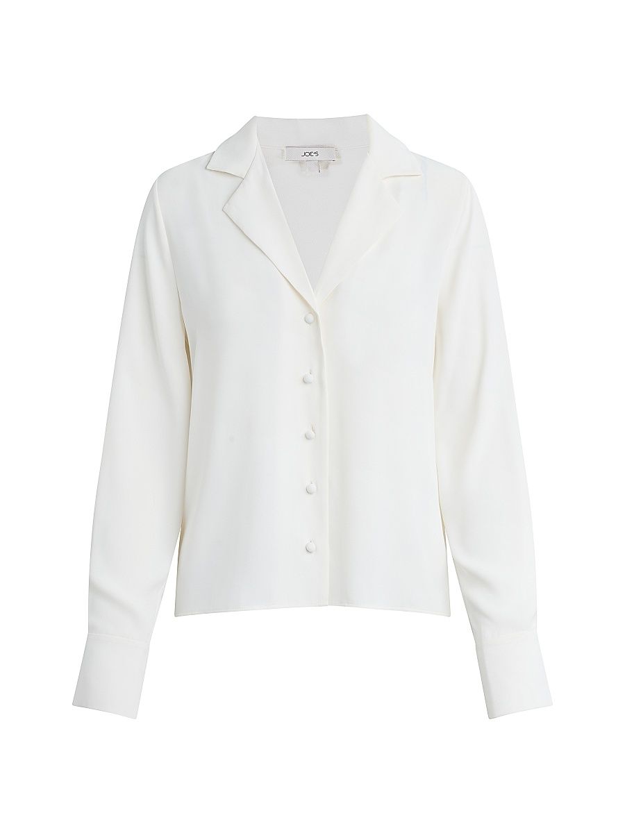 Women's The Mia Crepe Blouse - Ecru - Size Large