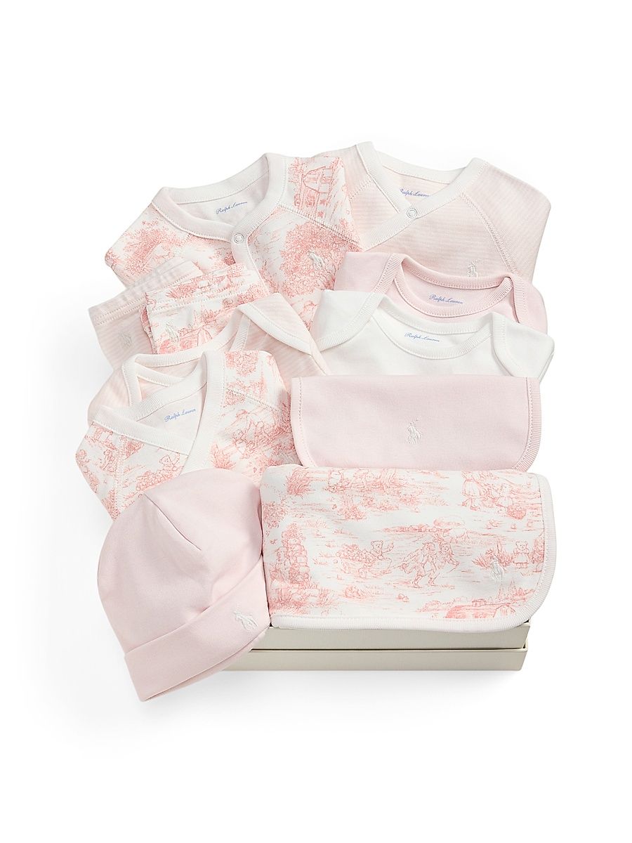 Baby Girl's Cotton Interlock 12-Piece Gift Set - Pink Multi - Size Newborn