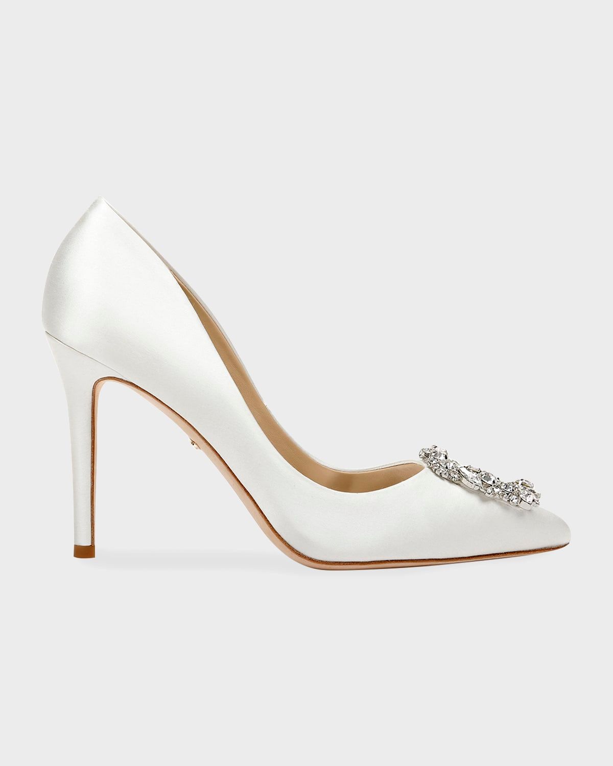 Cher Satin Buckle Cocktail High-Heel Pumps