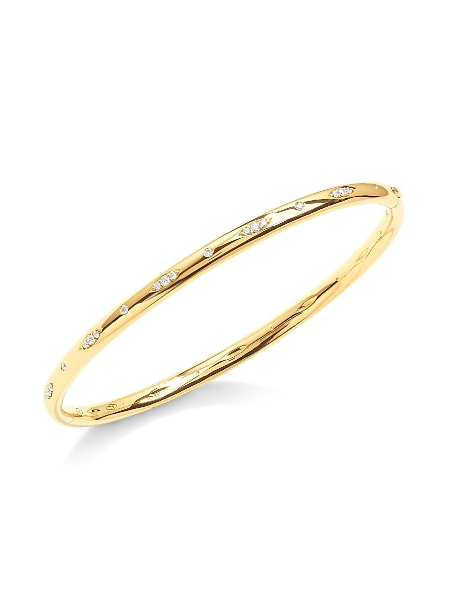 Women's Gypsy 18K Yellow Gold & Diamond Pavé Bangle Bracelet - Yellow Gold