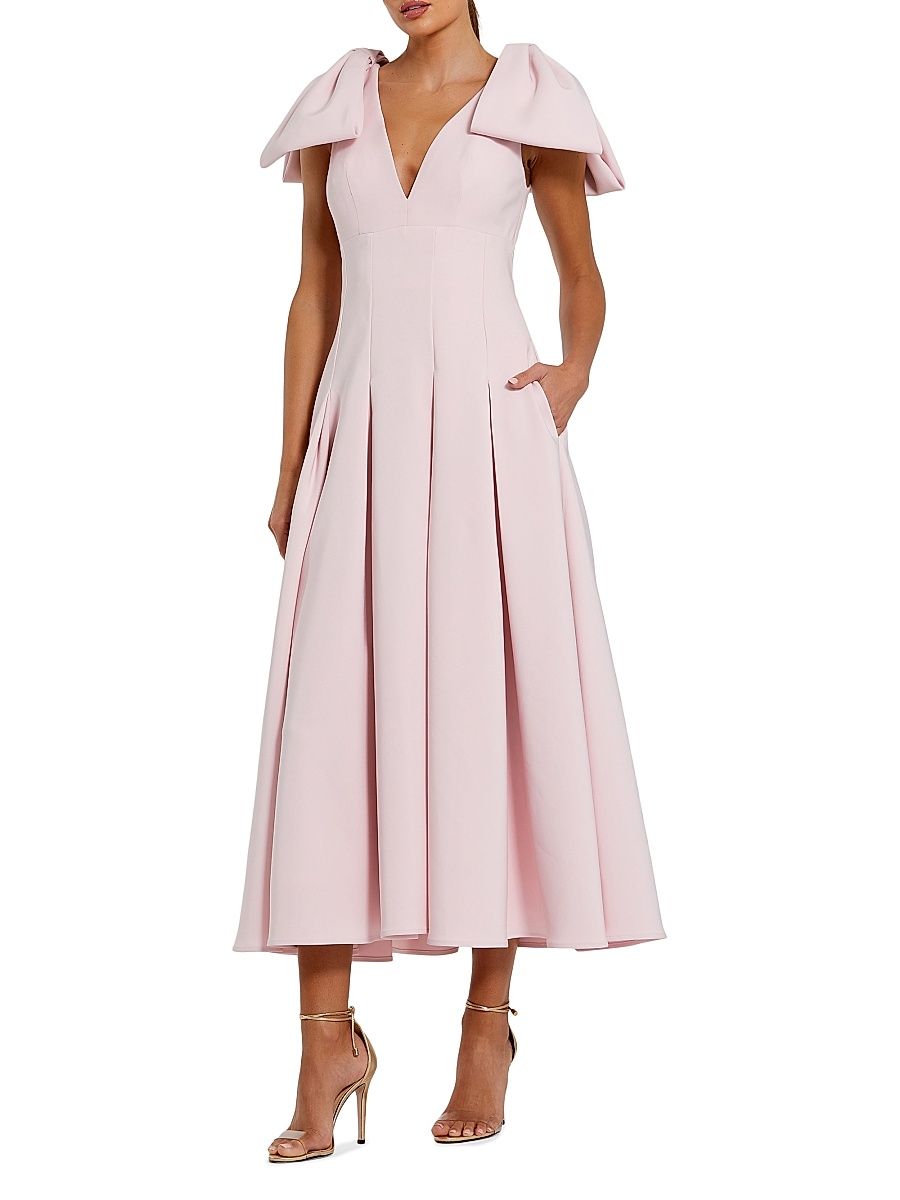 Women's Ieena Crêpe Bow-Strap A-Line Cocktail Dress - Blush - Size 14