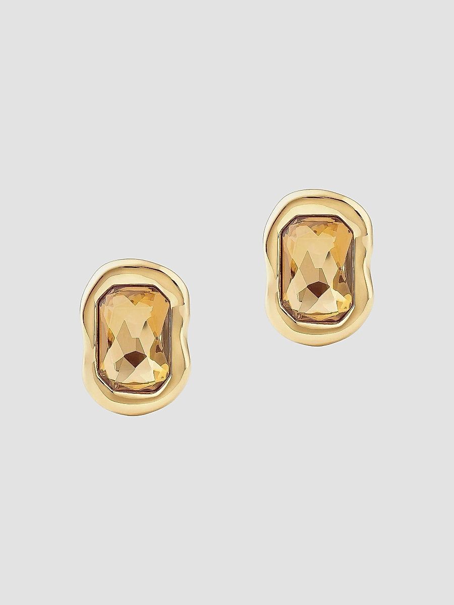 Givenchy Women's Sculptural Crystal Earrings in Metal - Golden
