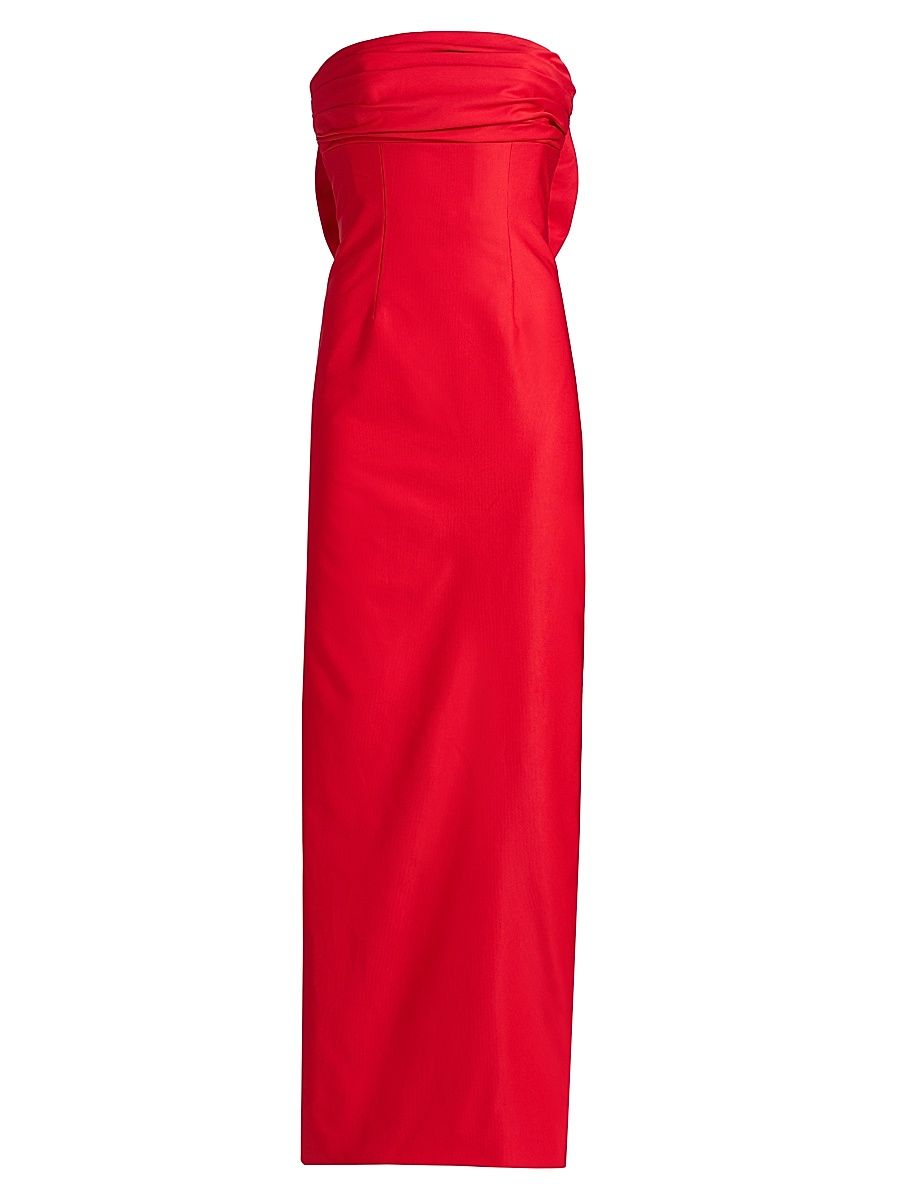Women's Camille Faille Strapless Column Gown - Scarlett - Size XL