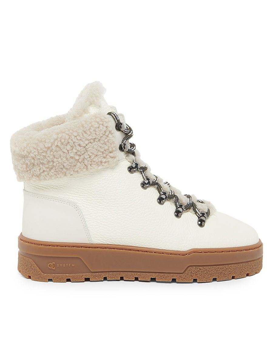 Women's Ice Cracker Shearling-Trimmed & Leather Platform Ankle Boots - Ice - Size 11