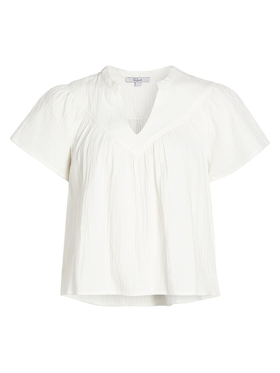 Women's Sayer Double Gauze Cotton Top - White - Size XL