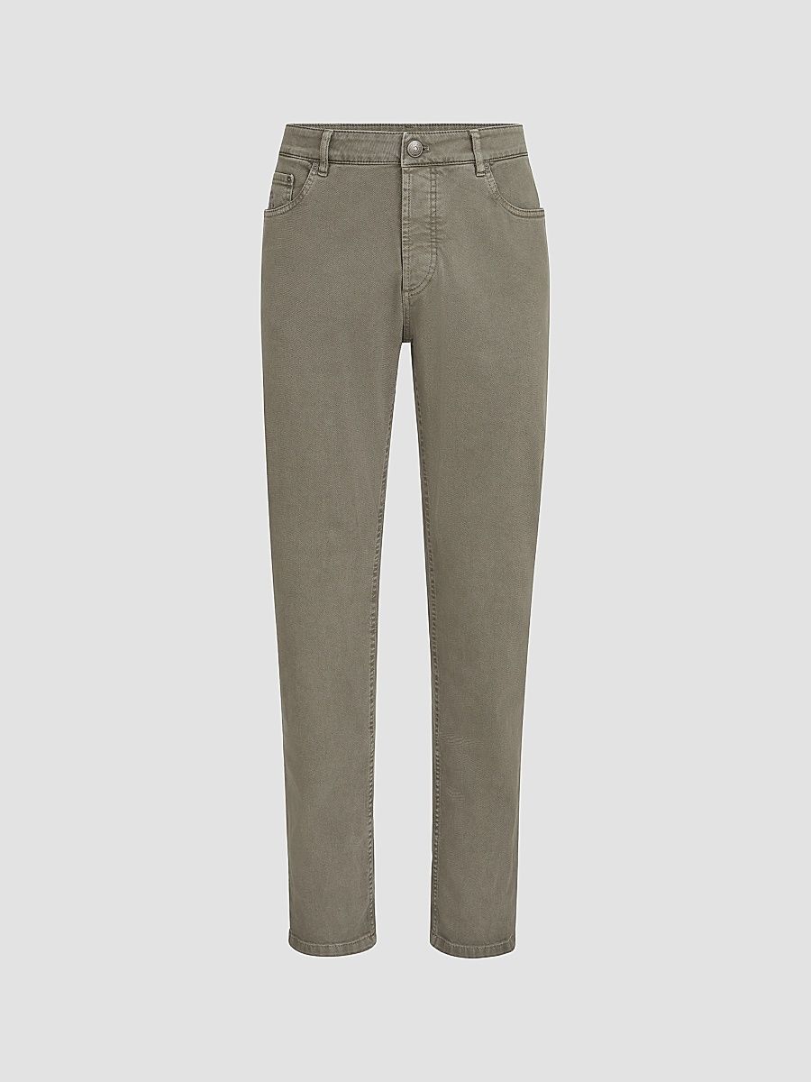 Men's Lightweight Denim Traditional Fit Five-Pocket Jeans - Military - Size 50