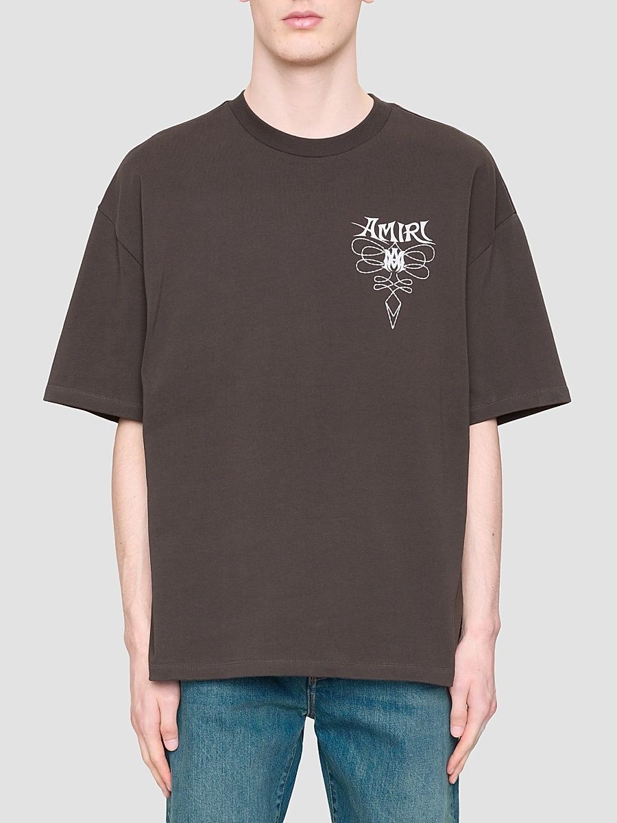 Men's Lasso Oversized Cotton Crewneck T-Shirt - Husk - Size XXXL