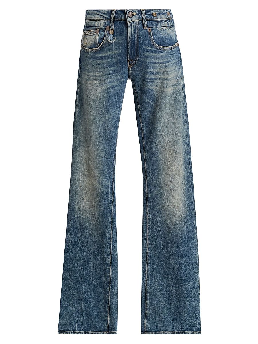 Women's Boy Whiskered Low-Rise Flared Jeans - Kelly Stretch - Size 31