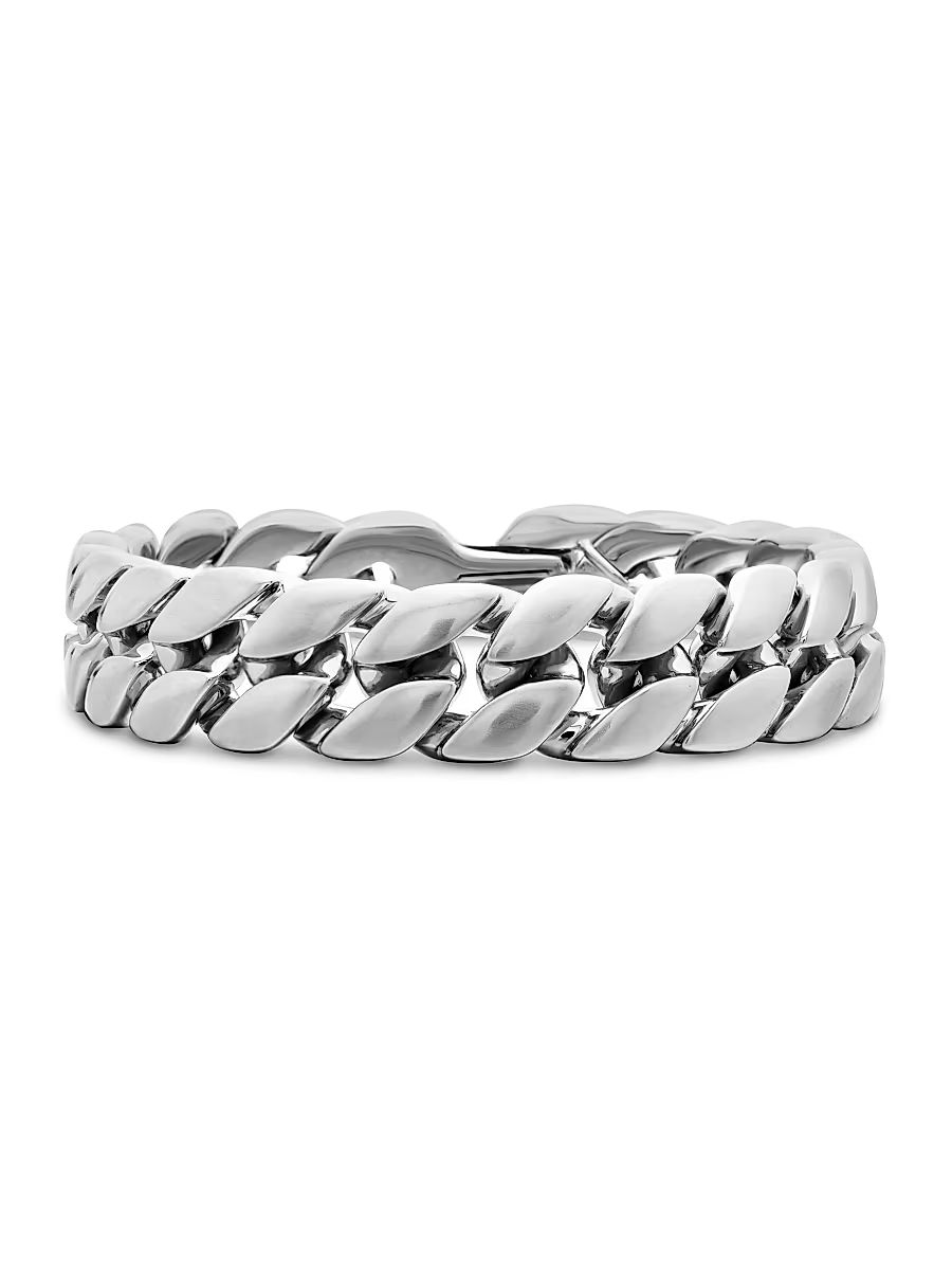 Men's Curb Chain Bracelet in Sterling Silver, 14.5MM - Sterling Silver - Size XL