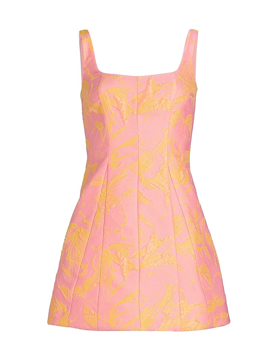 Women's Amira Jacquard Minidress - Flamingo Lemon - Size Large