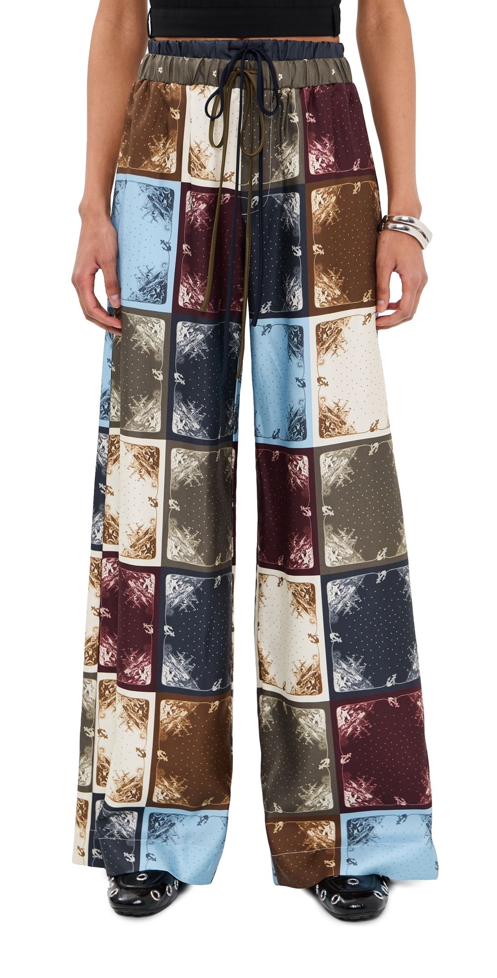 Monse Double Waistband Pull On Sweatpants Brown Multi 6