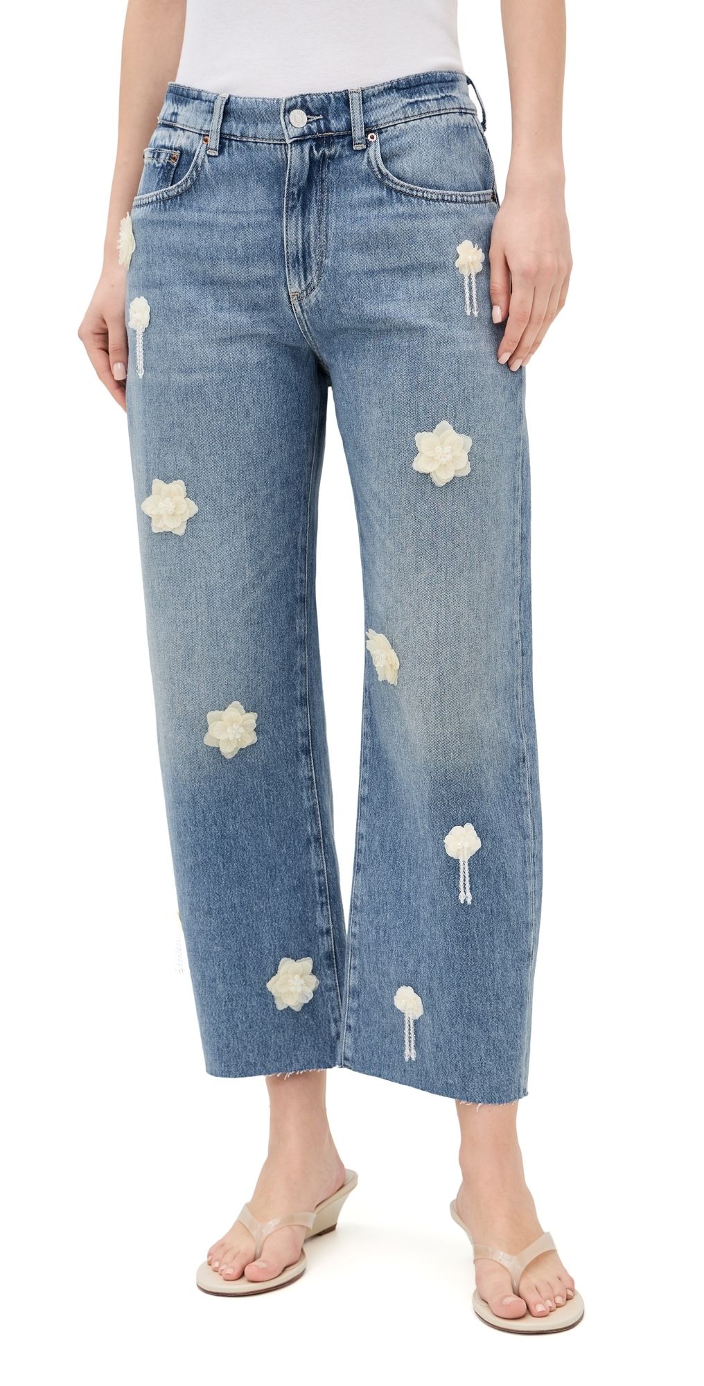 LE JEAN Flower Nomad Ankle Jeans Moon Flower 29