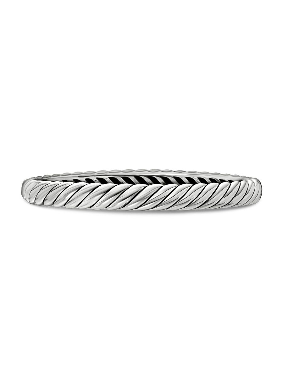 Women's Sculpted Cable Bracelet - Sterling Silver - Size Medium