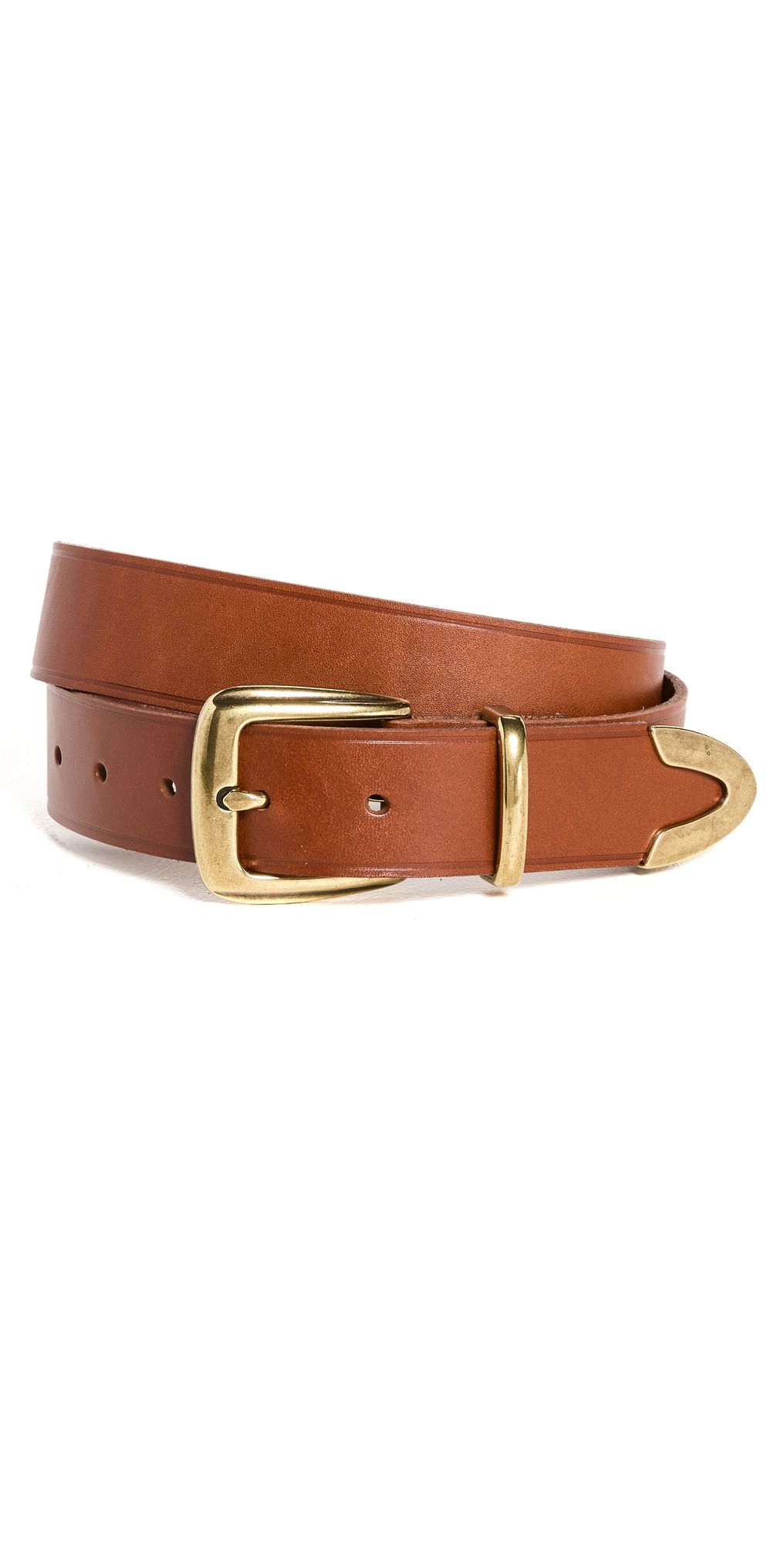 Madewell Leather Western Belt English Saddle XS