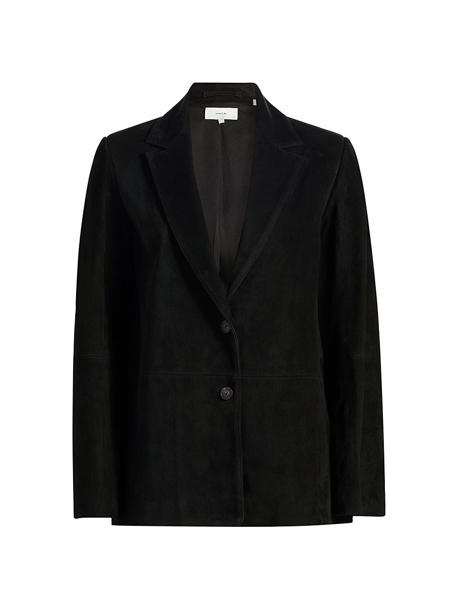 Women's Suede Blazer - Black - Size 2