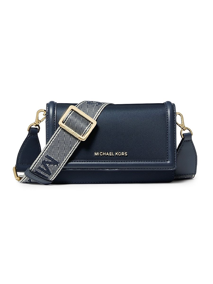Women's Small Jet Set Leather Phone Crossbody Bag - Navy